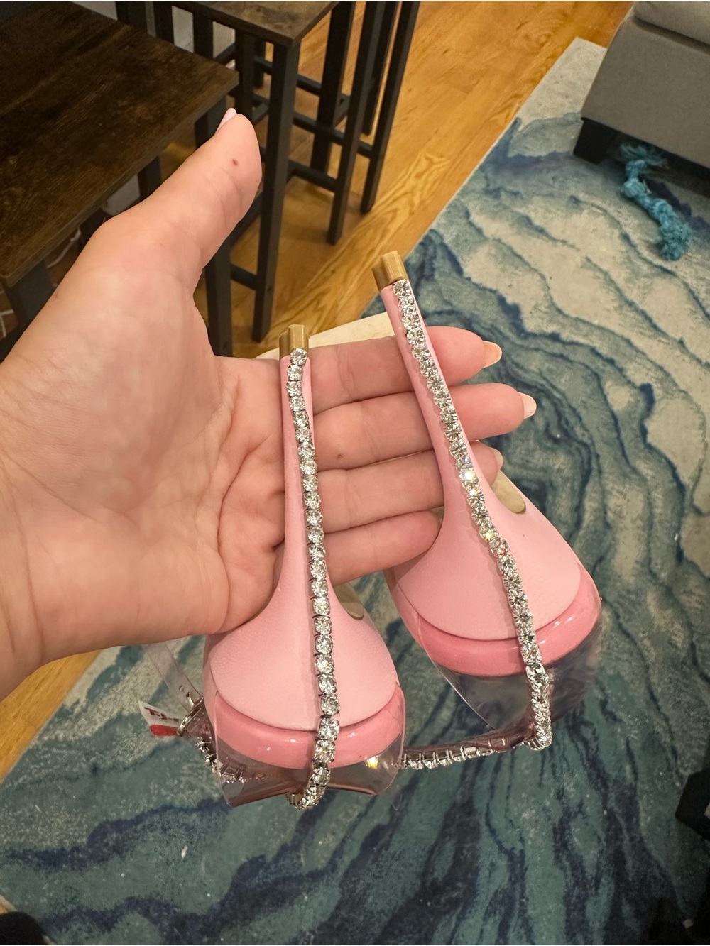 Stuart Weitzman Pink Crystal-Embellished Stiletto Sandals - Picture 6 of 8